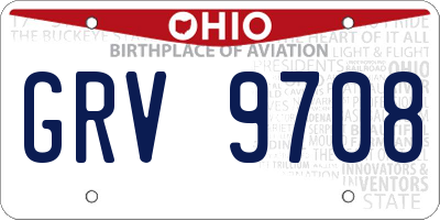OH license plate GRV9708