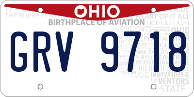 OH license plate GRV9718