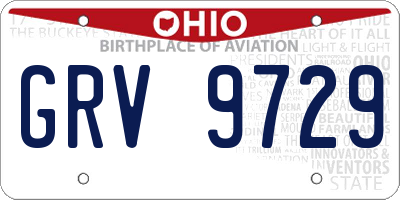 OH license plate GRV9729