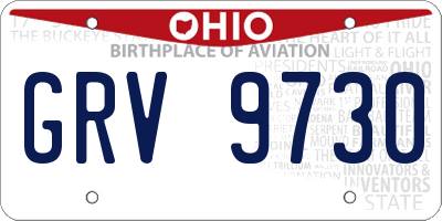 OH license plate GRV9730