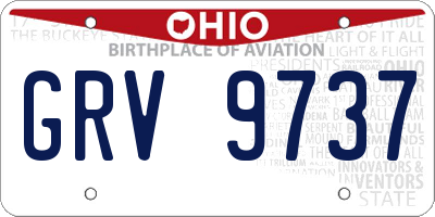 OH license plate GRV9737
