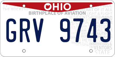 OH license plate GRV9743