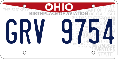 OH license plate GRV9754