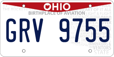 OH license plate GRV9755