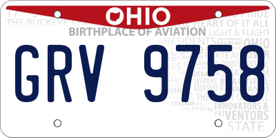 OH license plate GRV9758