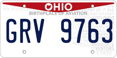 OH license plate GRV9763