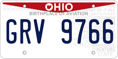 OH license plate GRV9766
