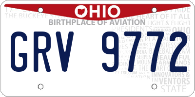 OH license plate GRV9772