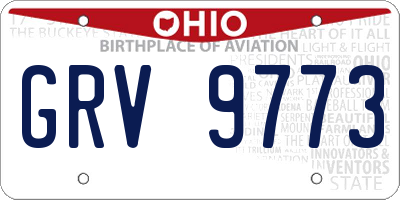 OH license plate GRV9773