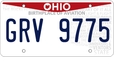OH license plate GRV9775