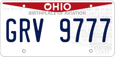 OH license plate GRV9777
