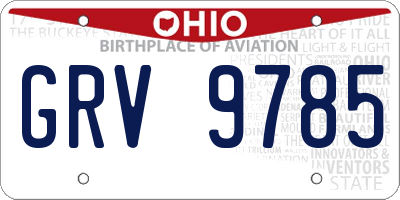 OH license plate GRV9785