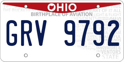 OH license plate GRV9792