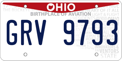 OH license plate GRV9793