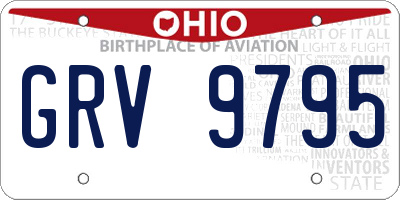 OH license plate GRV9795