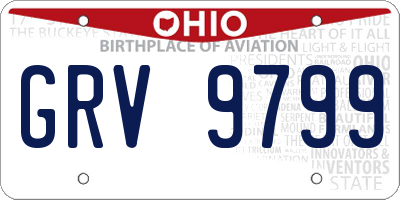 OH license plate GRV9799