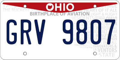 OH license plate GRV9807