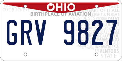 OH license plate GRV9827