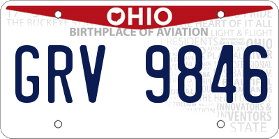 OH license plate GRV9846