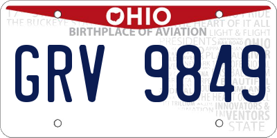 OH license plate GRV9849