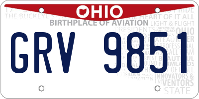 OH license plate GRV9851
