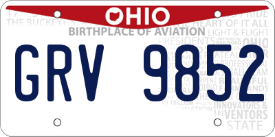 OH license plate GRV9852
