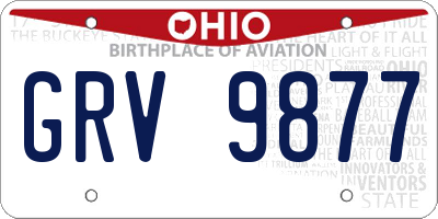 OH license plate GRV9877