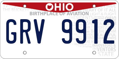 OH license plate GRV9912