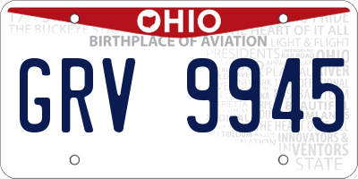 OH license plate GRV9945