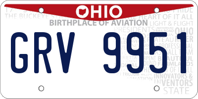 OH license plate GRV9951