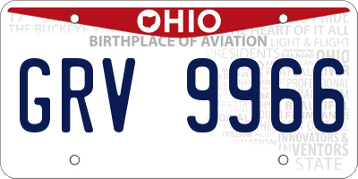 OH license plate GRV9966