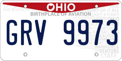 OH license plate GRV9973