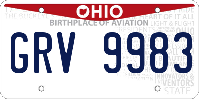 OH license plate GRV9983