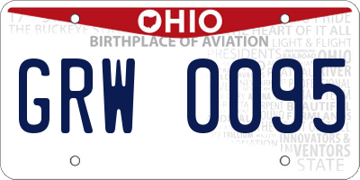 OH license plate GRW0095