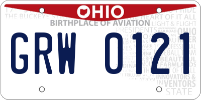 OH license plate GRW0121