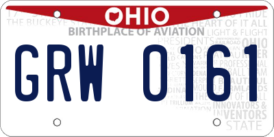 OH license plate GRW0161