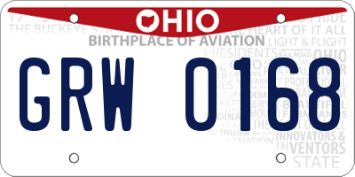 OH license plate GRW0168