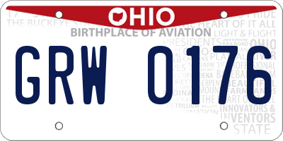 OH license plate GRW0176