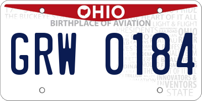 OH license plate GRW0184