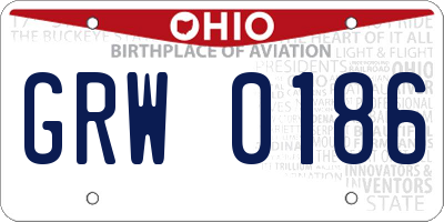 OH license plate GRW0186