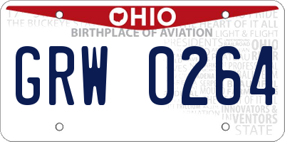 OH license plate GRW0264