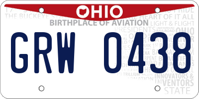 OH license plate GRW0438