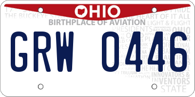 OH license plate GRW0446
