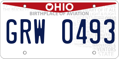 OH license plate GRW0493