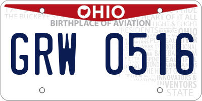 OH license plate GRW0516
