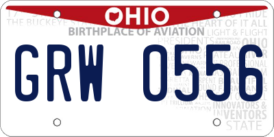 OH license plate GRW0556