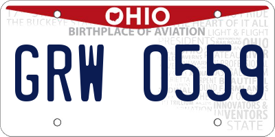OH license plate GRW0559
