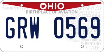 OH license plate GRW0569