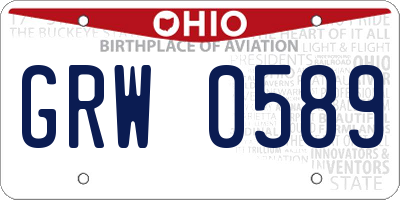 OH license plate GRW0589