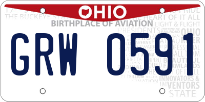 OH license plate GRW0591